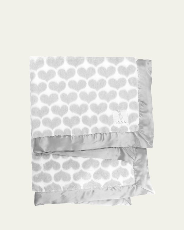 Luxe Heart Army Print Plush Baby Blanket